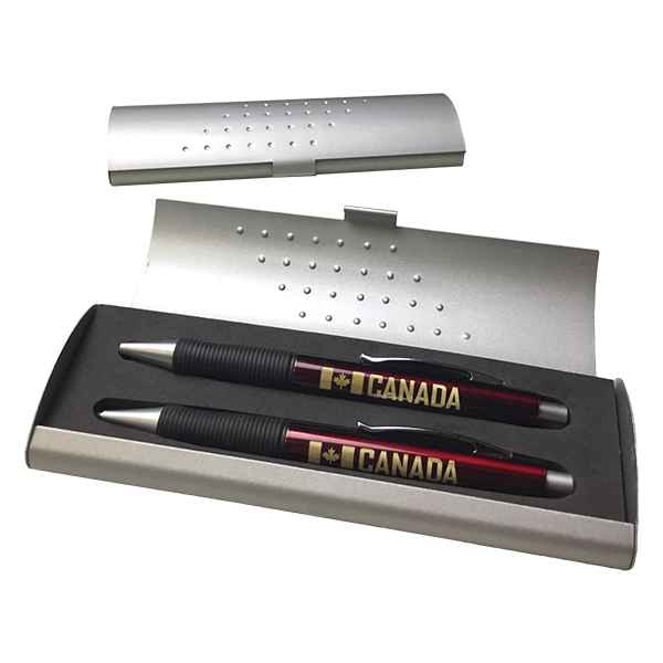 O'Canada Pen and Pencil Set with case (silver)