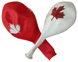 Small maple leaf balloonscomes in 2 colors!