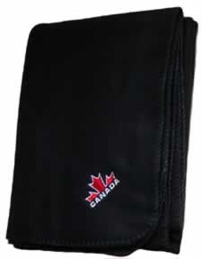 Canada Fleece Blanket with maple leaf embroidery