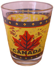 Canada maple leaves shotglass (yellow)
